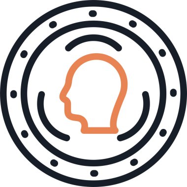 Eski Bozuk Para Çizgisi Simgesi, Basit Tasarımlı Vektör İllüzyonu