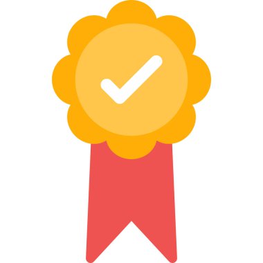 Kimlik Sertifikası Düz Simge, Basit Tasarımlı Vektör İllüstrasyonu