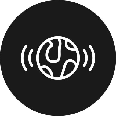 Haber Ağı Çizgisi Çemberi BG Simgesi, Basit Tasarımlı Vektör Resimleri