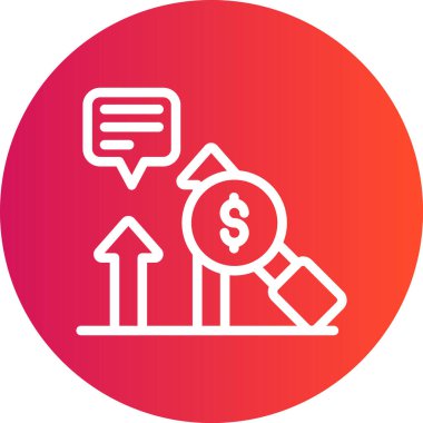 Kâr Analizi Çizgisi Gradyan Çemberi Simgesi, Basit Tasarımlı Vektör Resimleri