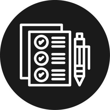 Yapılacaklar Listesi Satırı Çemberi BG Simgesi, Basit Tasarımlı Vektör Resimleri