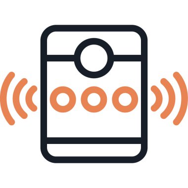 Basit Tasarımlı Akıllı Kapı Çanı Simgesi, Vektör İllüstrasyonu