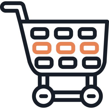 Alışveriş Arabası Çizgisi Simgesi, Basit Tasarımlı Vektör Resimleri