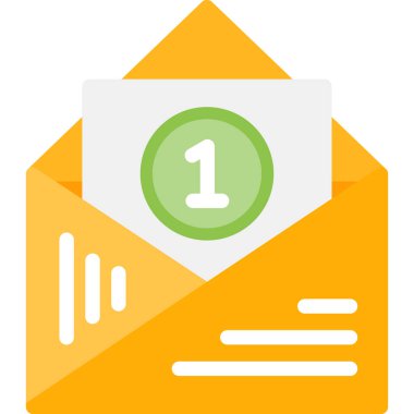 İleti Gelen Kutusu Düz Simgesi, Basit Tasarımlı Vektör Resimleri