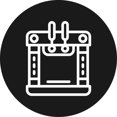 Dondurma Yapıcı Hattı BG Simgesi, Basit Tasarımlı Vektör Resimleri