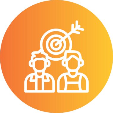 Takım Hedefleri Çizgisi Gradyan Çemberi Simgesi, Basit Tasarımlı Vektör Resimleri