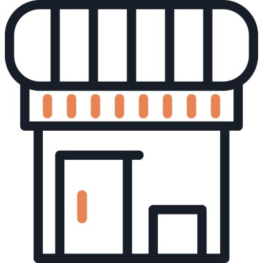 E- ticaret mağaza önü Satırı Basit Tasarımlı Vektör Resimleri