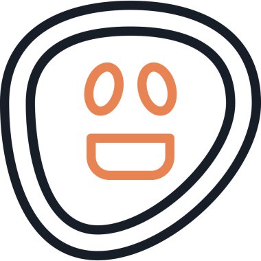 Gülen Yüz Çizgisi Simgesi, Basit Tasarımlı Vektör İllüzyonu