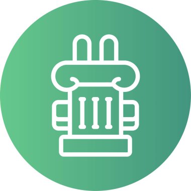 Sütun Başkenti Satırı Gradyan Çemberi Simgesi, Basit Tasarımlı Vektör Resimleri