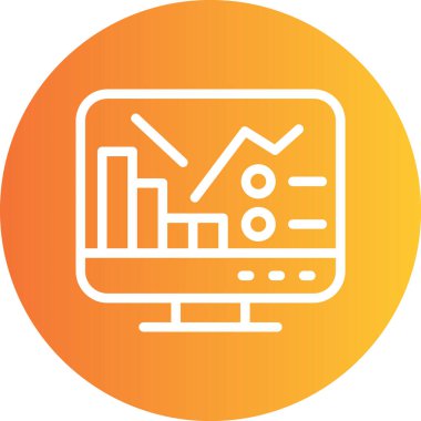 Rapor Çizgisi Gradyan Çemberi Simgesi, Basit Tasarımlı Vektör Resimleri