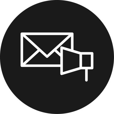 Posta Yönetimi Satırı Çemberi BG Simgesi, Basit Tasarımlı Vektör Resimleri