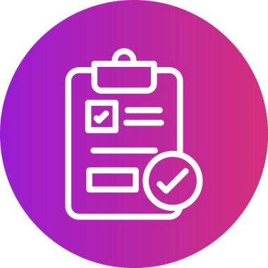 Kaliteli Satır Gradyan Çemberi Simgesi, Basit Tasarımlı Vektör İllüstrasyonu