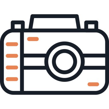 Dijital Kamera Çizgisi Simge Ögesi, Basit Tasarımlı Vektör İllüstrasyonu