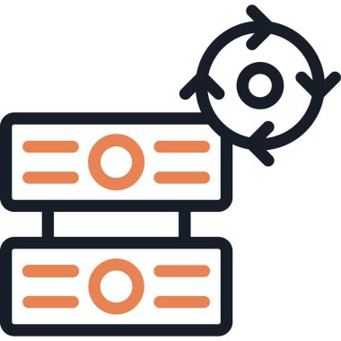 Veri Yedekleme Satırı Simgesi, Basit Tasarımlı Vektör Resimleri