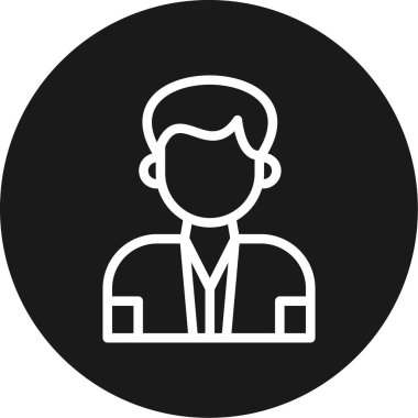 Yazar Satırı Çemberi BG Simgesi, Basit Tasarımlı Vektör İllüstrasyonu