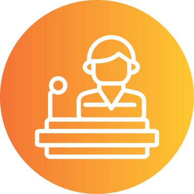 Genel Açıklama Çizgisi Gradyan Çemberi Simgesi, Basit Tasarımlı Vektör Resimleri