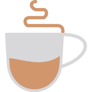 Kahve Dükkanı Stirrer Düz Simge, Basit Tasarımlı Vektör İllüstrasyonu