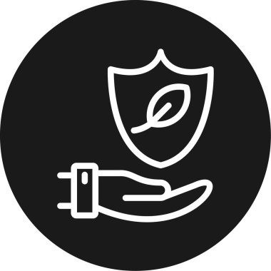 Çevre Koruma Hattı Çemberi BG Simgesi, Basit Tasarımlı Vektör Resimleri