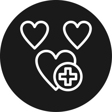 Kalp Sağlık Hattı Çemberi BG Simgesi, Basit Tasarımlı Vektör Resimleri