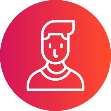 Servis Patronu Satırı Gradyan Çemberi Simgesi, Basit Tasarımlı Vektör Resimleri