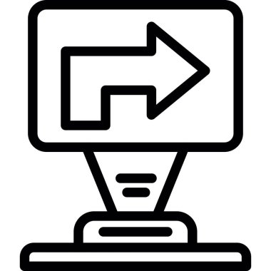 Yol Eğrisi İşareti, Basit Tasarımlı Vektör Resimleri