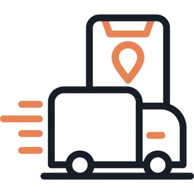 Lojistik Güzergâh Planlama Çizgisi Basit Tasarımlı Vektör ResmiComment