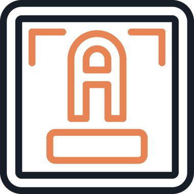 Metin Rengi Satırı Bitiş Simgesi, Basit Tasarımlı Vektör İllüstrasyonu