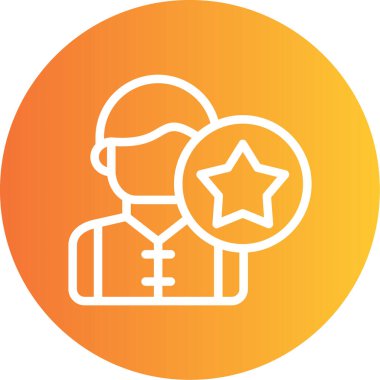 Değerlendirme Satırı Gradyan Çemberi Simgesi, Vektör İllüstrasyonu Basit Tasarım