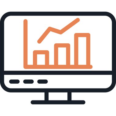 Analitik İçgörü Çizgisi Simge Ögesi, Basit Tasarımlı Vektör İllüstrasyonu