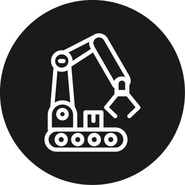 Üretim Satırı Çemberi BG Simgesi, Basit Tasarımlı Vektör Resimleri