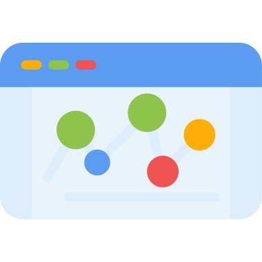 Veri Analizi Düz Simgesi, Basit Tasarımlı Vektör İllüstrasyonu