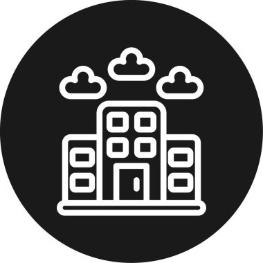 Office Line Circle BG Simgesi, Basit Tasarımlı Vektör Resimleri