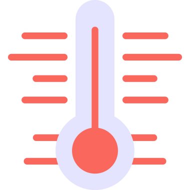 Sıcaklık Düz Simgesi, Basit Tasarımlı Vektör Resimleri