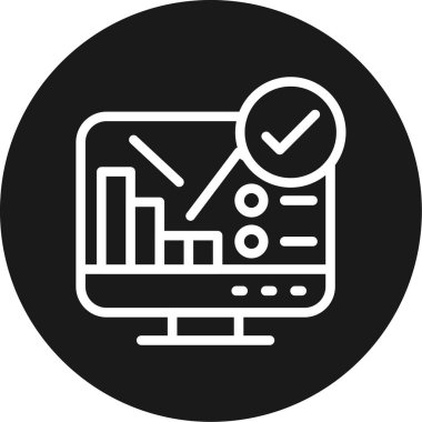 Rapor Çizgisi Çemberi BG Simgesi, Basit Tasarımlı Vektör Resimleri