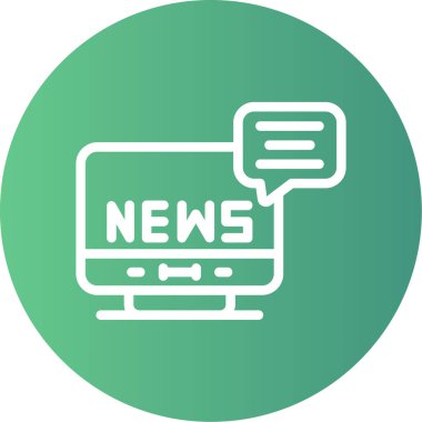 Haber Günlüğü Çizgisi Gradyan Çemberi Simgesi, Basit Tasarımlı Vektör Resimleri