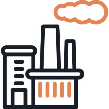 Fabrika Çizgisi Simgesi, Basit Tasarımlı Vektör Resimleri