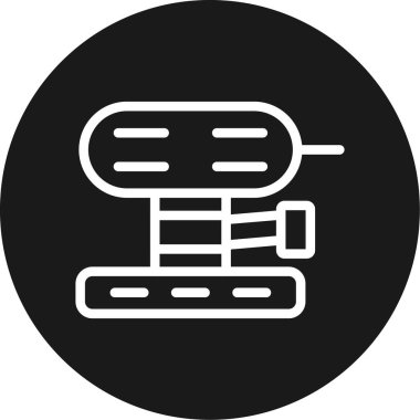 Elektrik Sander Hattı Çemberi BG Simgesi, Basit Tasarımlı Vektör Resimleri