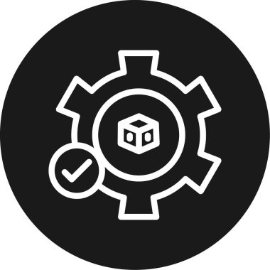 Fabrika Yönetim Hattı Çemberi BG Simgesi, Basit Tasarımlı Vektör Resimleri