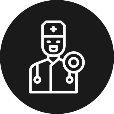 Otolaryngology Line Circle BG Simgesi, Basit Tasarımlı Vektör Resimleri