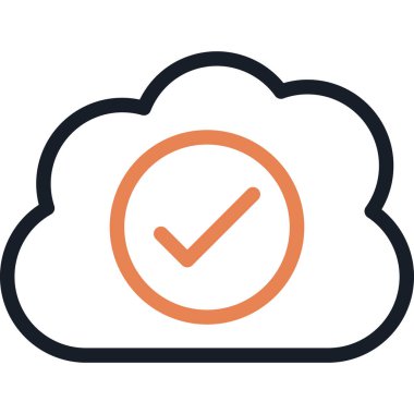 İyi Bulut Çizgisi Simgesi, Basit Tasarımlı Vektör Resimleri