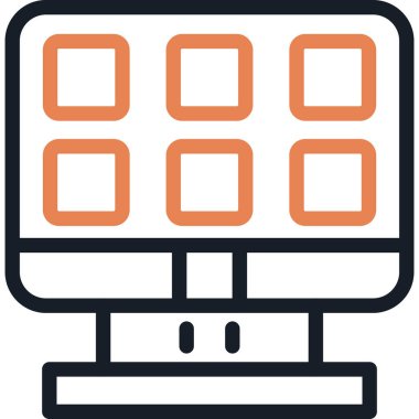 Çoklu Bilgisayar Monito Satırı Basit Tasarımlı Vektör ResmiComment