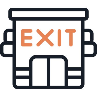 Acil Çıkış Satırı Simgesi, Basit Tasarımlı Vektör Resimleri