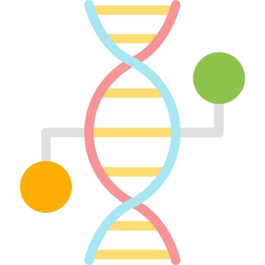 Genetik Geleceğin Düz Simgesi, Basit Tasarımlı Vektör İllüzyonu