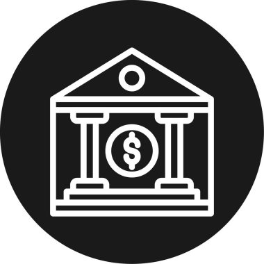 Banka Çizgisi Çemberi BG Simgesi, Basit Tasarımlı Vektör Resimleri