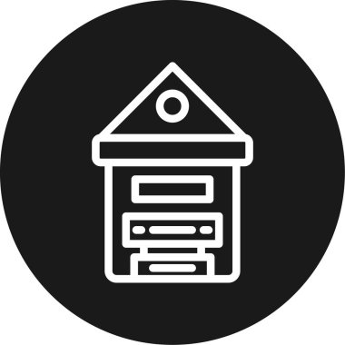 Veri Deposu Hattı Çemberi BG Simgesi, Basit Tasarımlı Vektör Resimleri