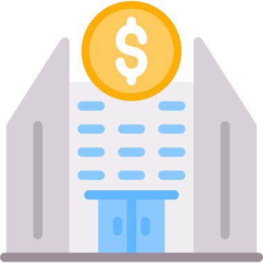 Gayrimenkul Değer Düz Simgesi, Basit Tasarımlı Vektör İllüstrasyonu