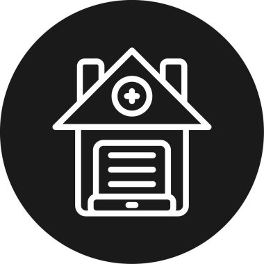 Ev Hattı Çemberi BG Simgesi, Basit Tasarımla Vektör Resimleri