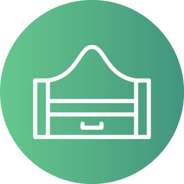 Yatak başlığı çizgisi Gradyan Çemberi Simgesi, Basit Tasarımlı Vektör İllüstrasyonu