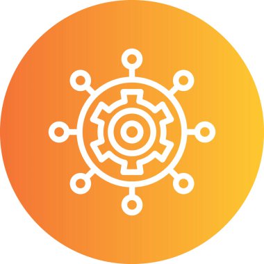 Arka Bağlantı Stratejisi Çizgisi Gradyan Çemberi Simgesi, Basit Tasarımlı Vektör Resimleri