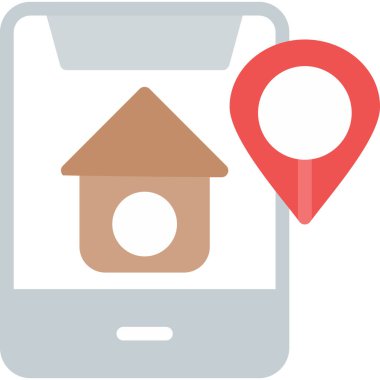 Gps İzleme Düz Simgesi, Basit Tasarımlı Vektör İllüstrasyonu